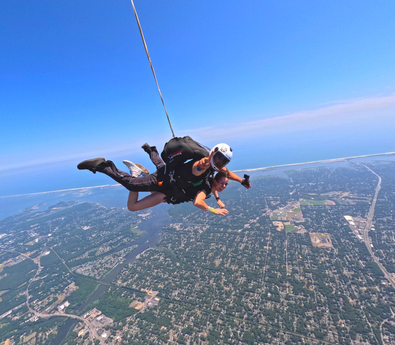 Skydiving in New York with ocean views
