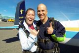 couple skydiving
